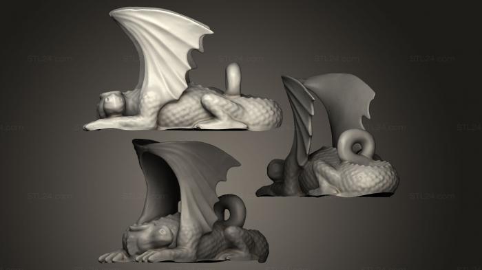 Figurines of griffins and dragons (Drache Schlafend, STKG_0003) 3D models for cnc